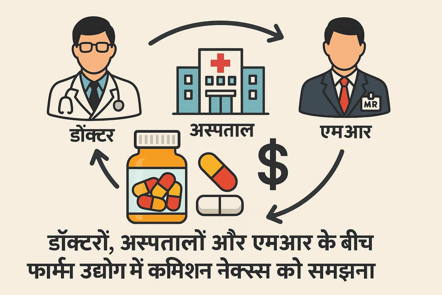 डॉक्टरों, अस्पतालों और एमआर के बीच फार्मा उद्योग में कमीशन नेक्सस को समझना