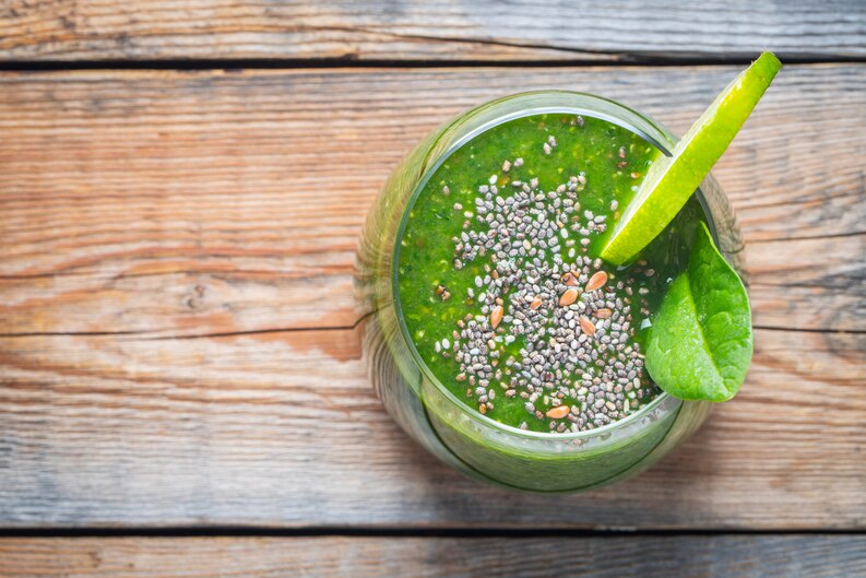 Green Detox Basil Seed Smoothie