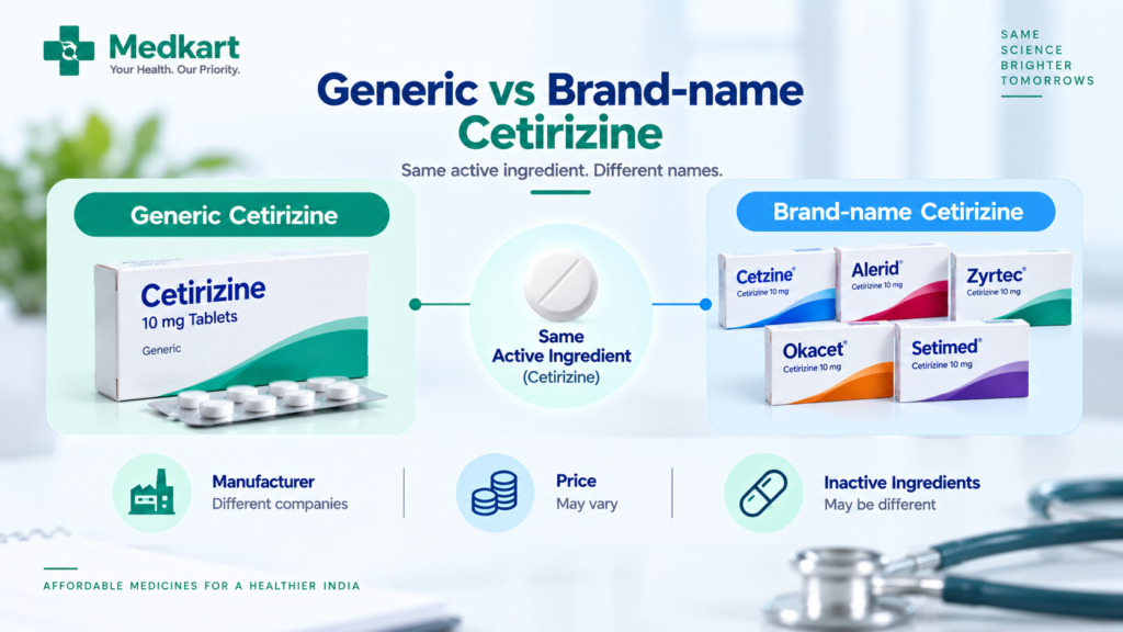 Generic Cetirizine vs Brand-name Cetirizine 
