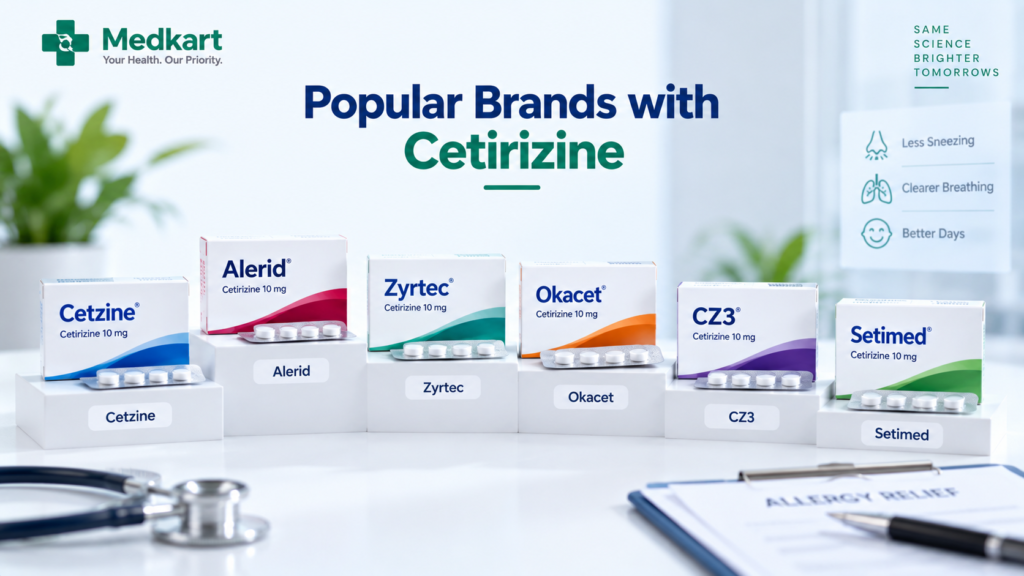 Cetirizine Popular brands Name
