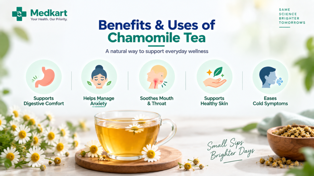 benefits and uses of chamomile tea