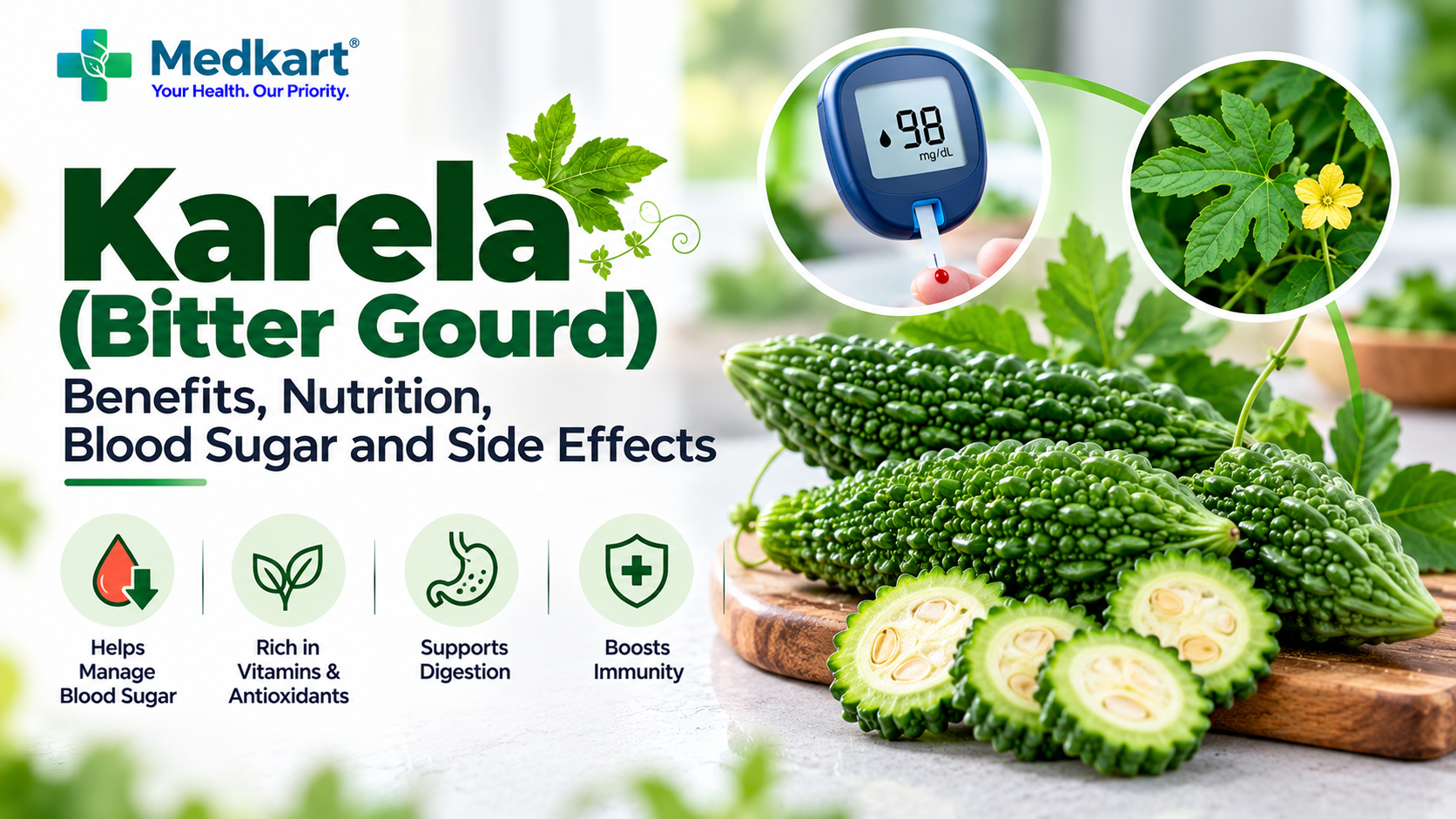 Karela (Bitter Gourd): Benefits, Nutrition, Blood Sugar and Side Effects