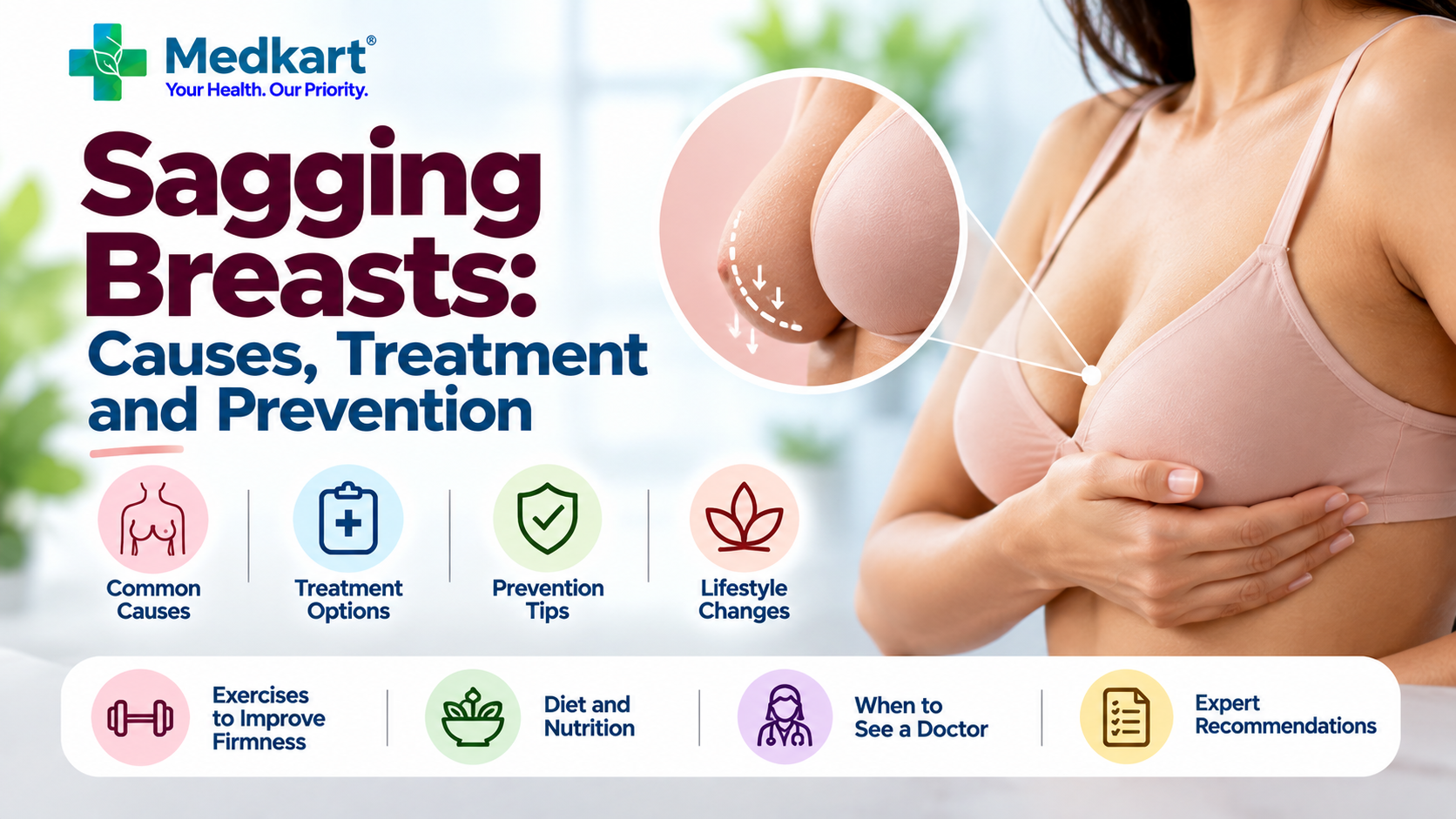 Sagging Breasts: Causes, Treatment Options, Exercises and Prevention