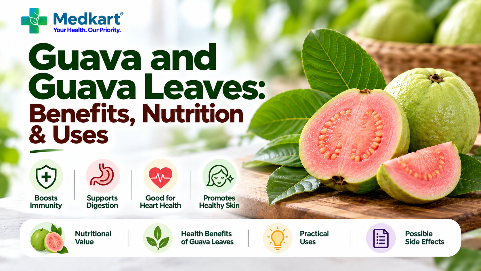 Guava Benefits: Uses, Nutrition, Guava Leaves and Side Effects