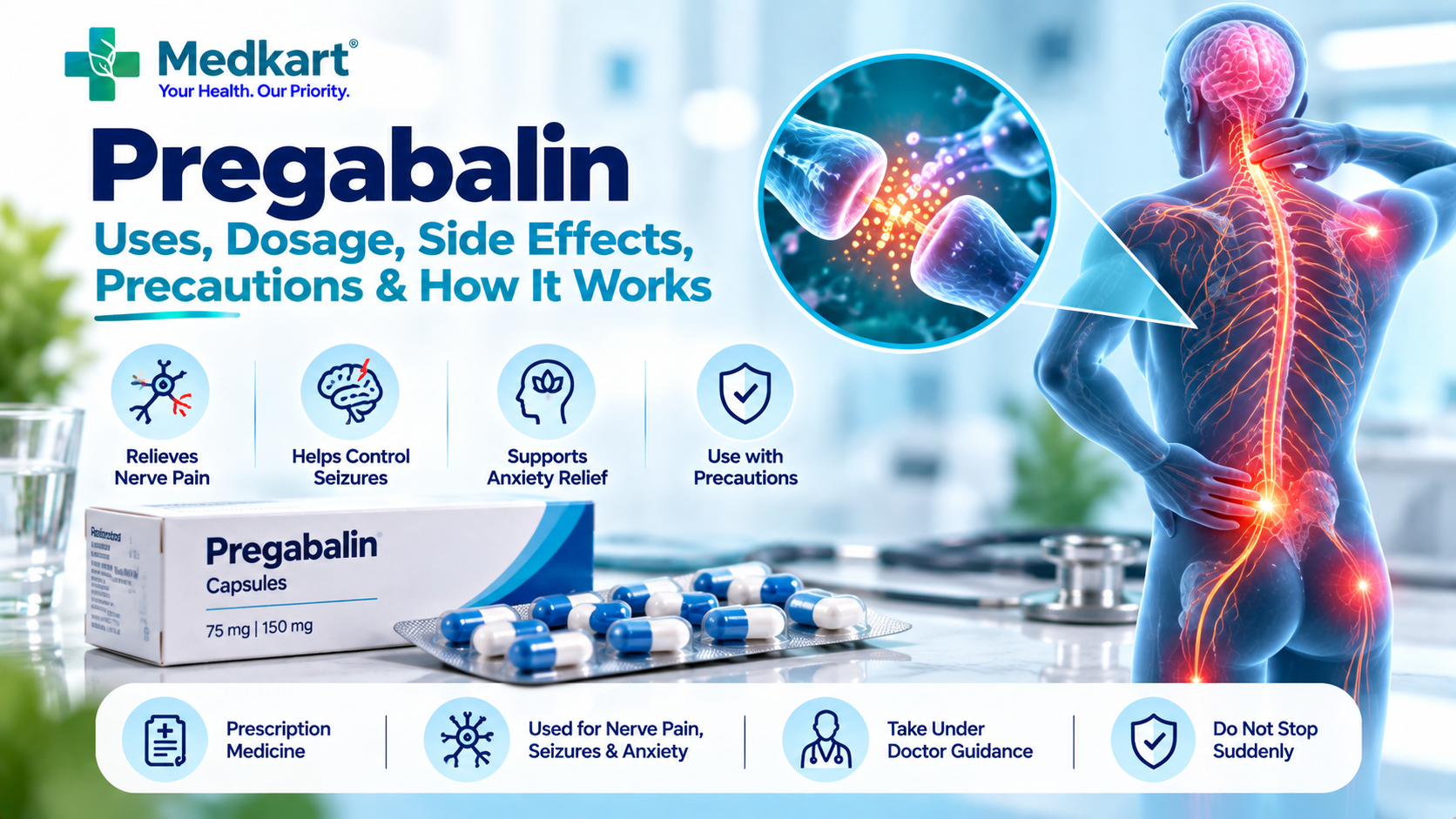 Pregabalin: Uses, Dosage, Side Effects, Precautions and How It Works